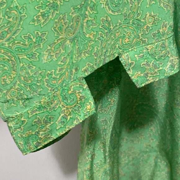 Christina India Lime Green Silk Shirt and Silk Scarf Combo - XL - Picture 4 of 9
